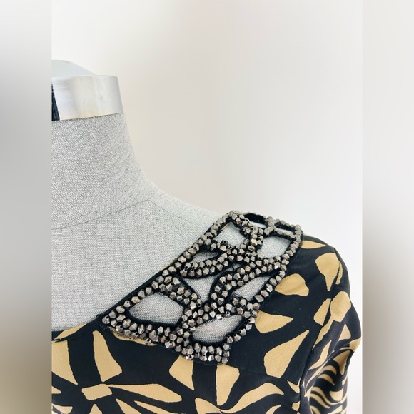 Plenty by Tracy Reese Silk Beaded Geometric Print dress - Picture 6 of 10